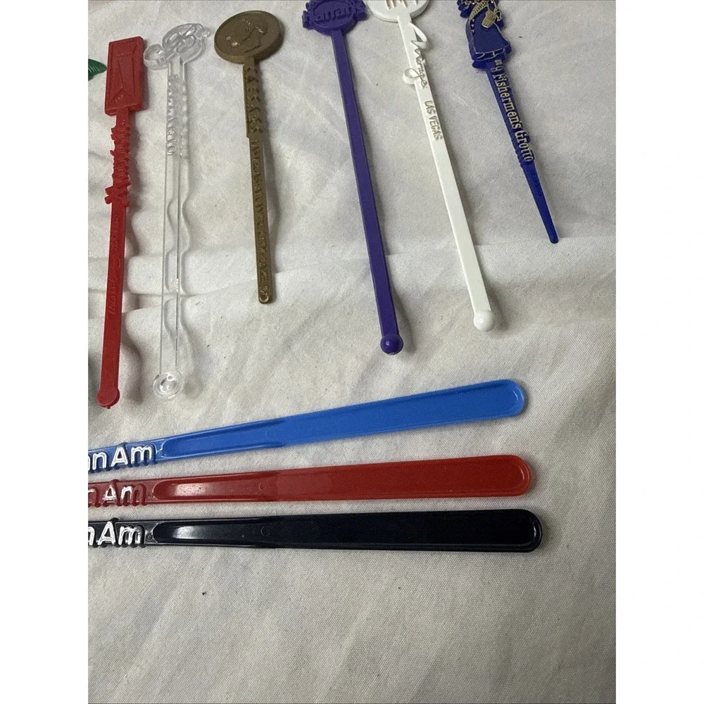 Lot Vintage No 9 Fisherman's Grotto Swizzle Stir Vegas Hotels HI Hilton Pan Am
